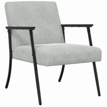 poltrona Grigio chiaro 59 x 75 x 78 cm Velluto