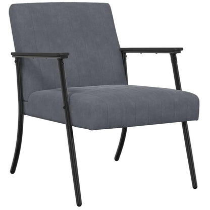 poltrona Grigio scuro 59 x 75 x 78 cm Velluto