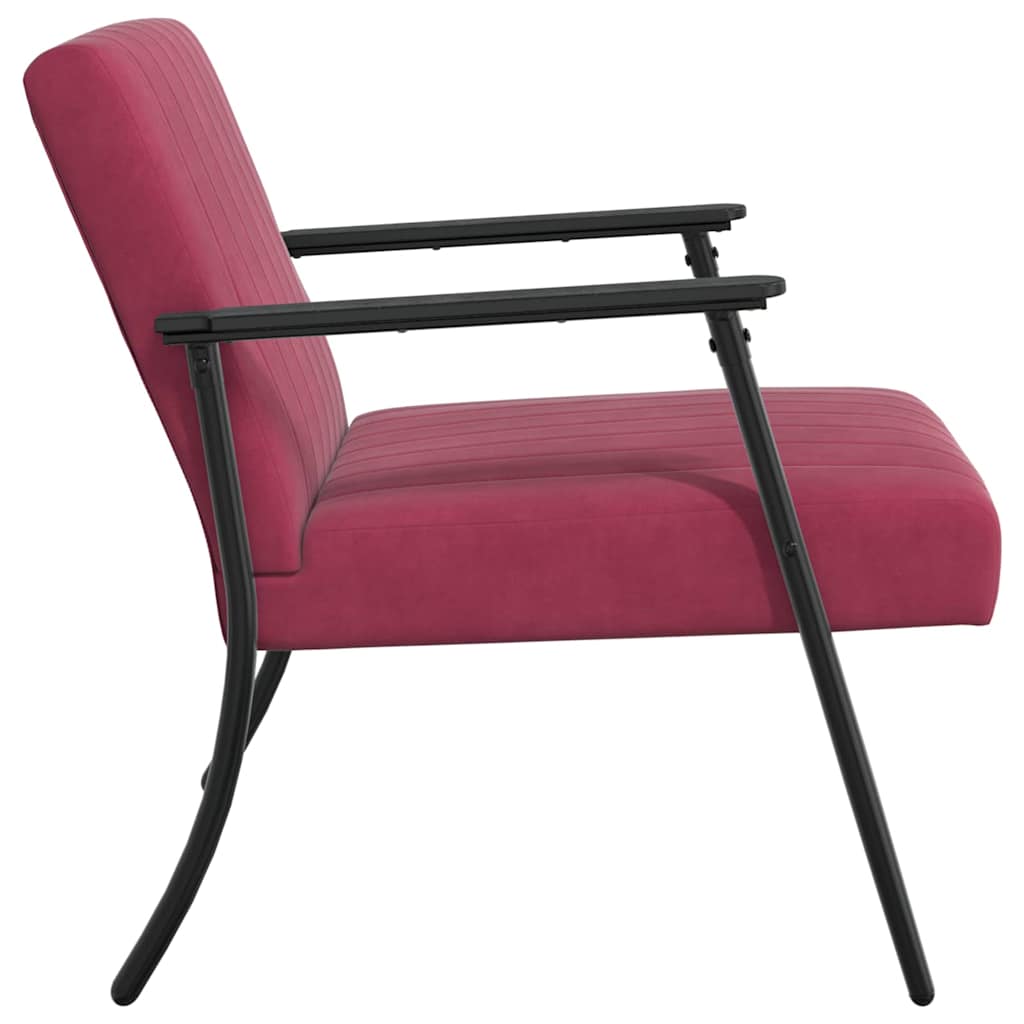 poltrona Rosso Vino 59 x 75 x 78 cm Velluto