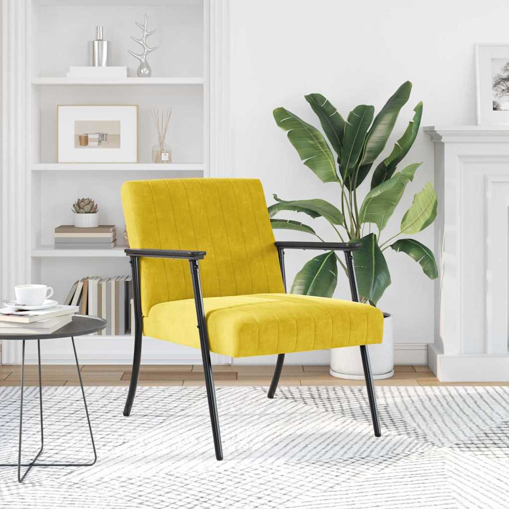 poltrona Giallo 59 x 75 x 78 cm Velluto