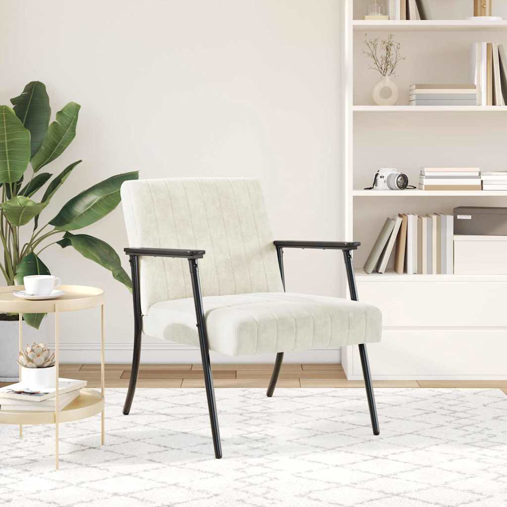 poltrona Crema 59 x 75 x 78 cm Velluto