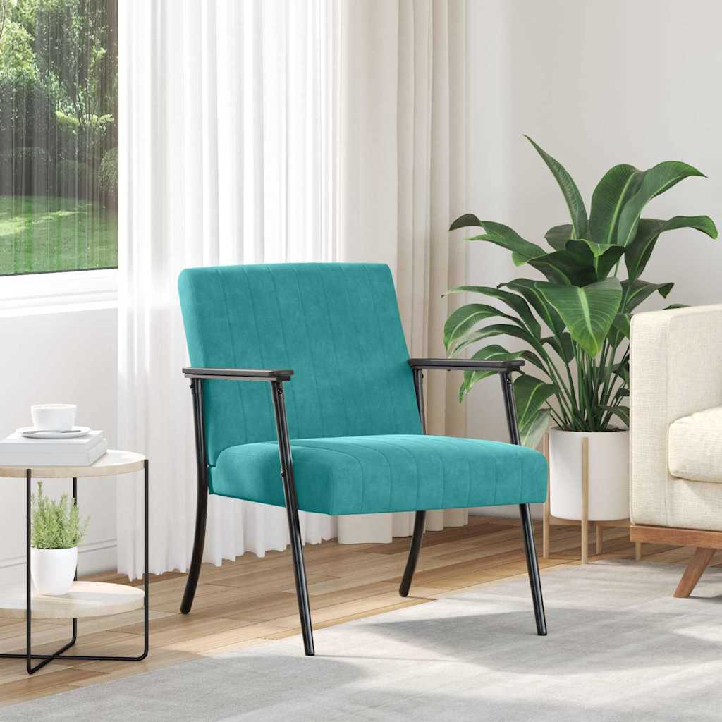 poltrona Turchese 59 x 75 x 78 cm Velluto