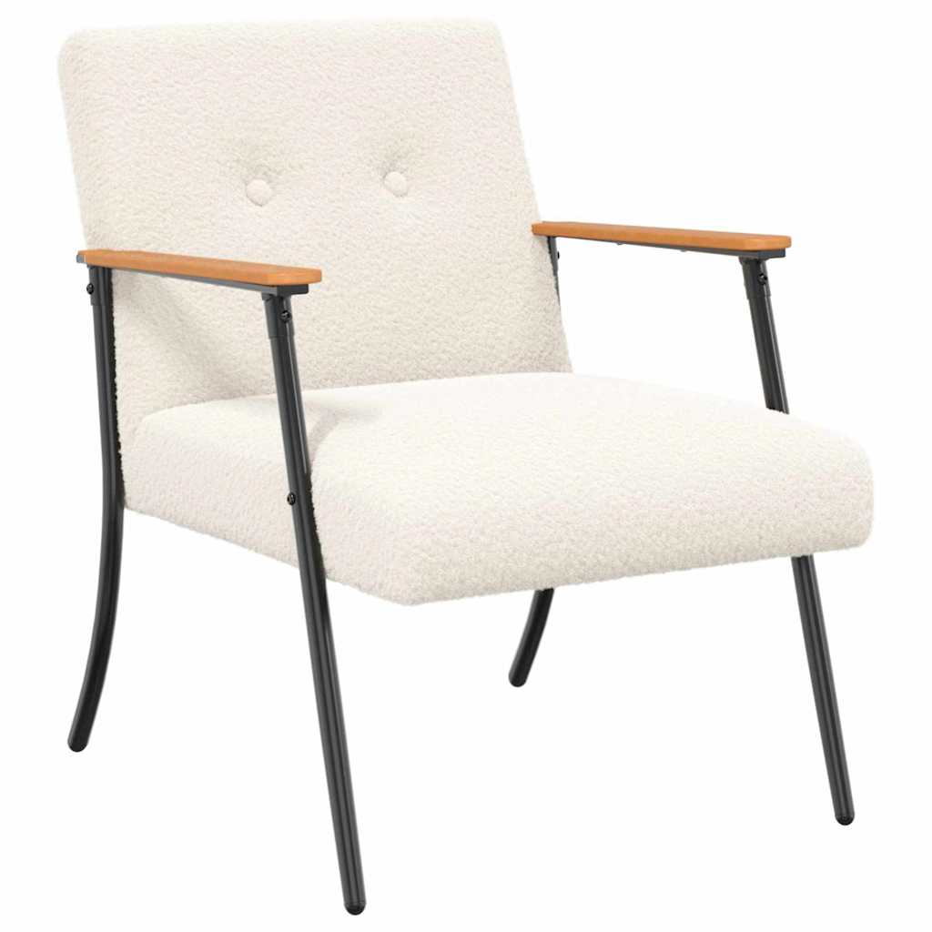 poltrona Crema 59 x 75 x 78 cm Tessuto simile alla lana ricci