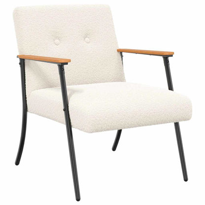 poltrona Crema 59 x 75 x 78 cm Tessuto simile alla lana ricci