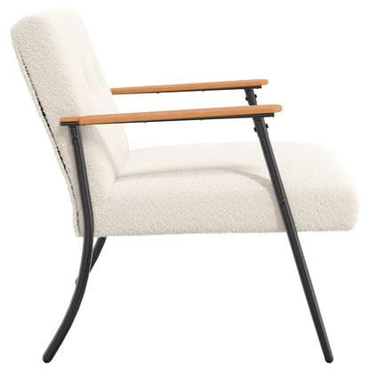 poltrona Crema 59 x 75 x 78 cm Tessuto simile alla lana ricci