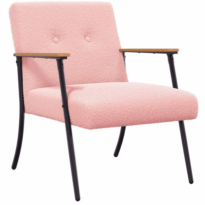 poltrona Rosa 59 x 75 x 78 cm Tessuto simile alla lana ricci