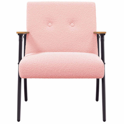poltrona Rosa 59 x 75 x 78 cm Tessuto simile alla lana ricci