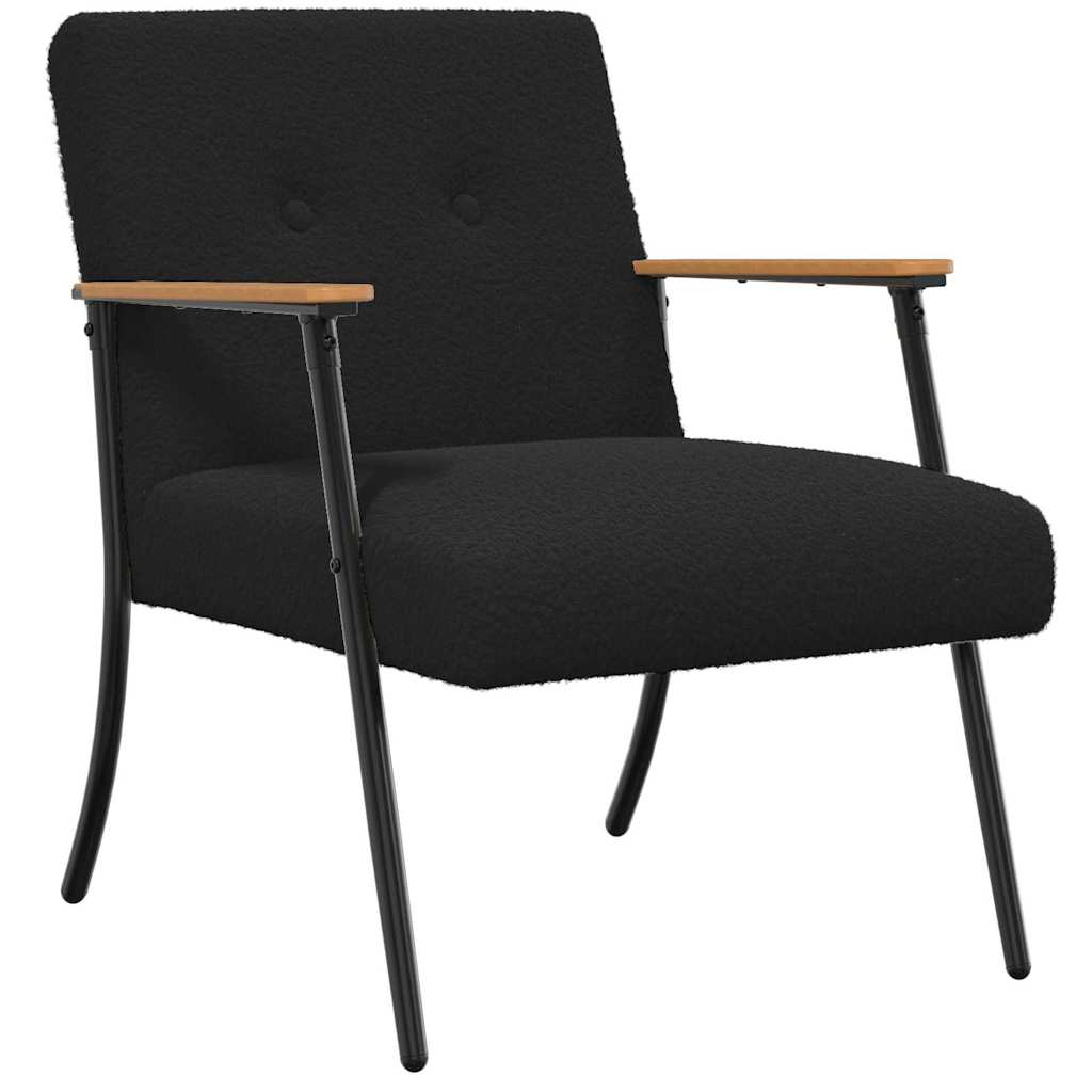 poltrona Nero 59 x 75 x 78 cm Tessuto simile alla lana ricci