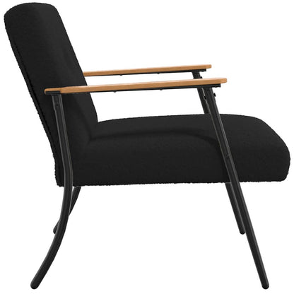 poltrona Nero 59 x 75 x 78 cm Tessuto simile alla lana ricci