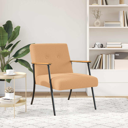 poltrona Beige 59 x 75 x 78 cm Tessuto simile alla lana ricci