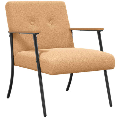 poltrona Beige 59 x 75 x 78 cm Tessuto simile alla lana ricci