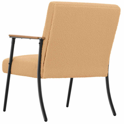 poltrona Beige 59 x 75 x 78 cm Tessuto simile alla lana ricci