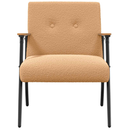 poltrona Beige 59 x 75 x 78 cm Tessuto simile alla lana ricci