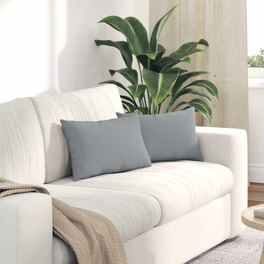 Cuscini da Divano 2 pcs Grigio chiaro 50 x 30 cm Tessuto