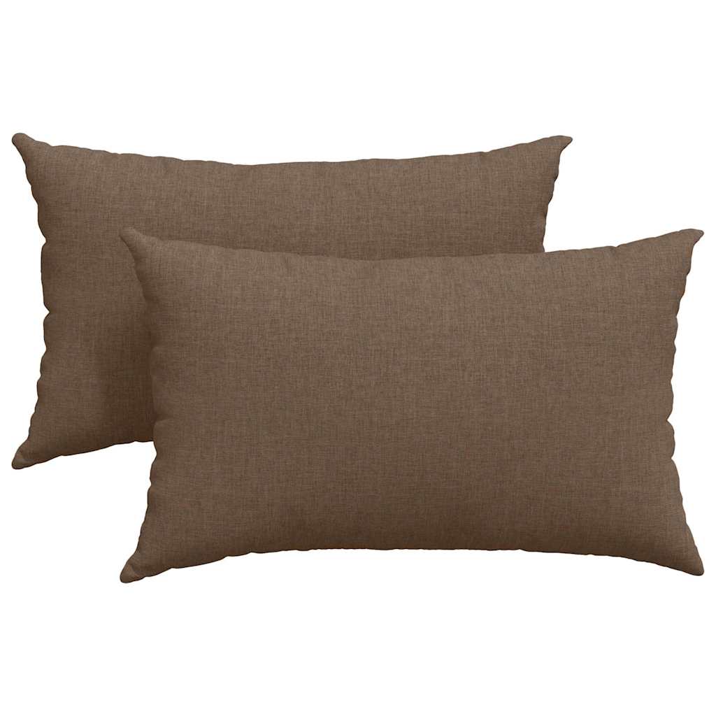 Cuscini da Divano 2 pcs Marrone 50 x 30 cm Tessuto