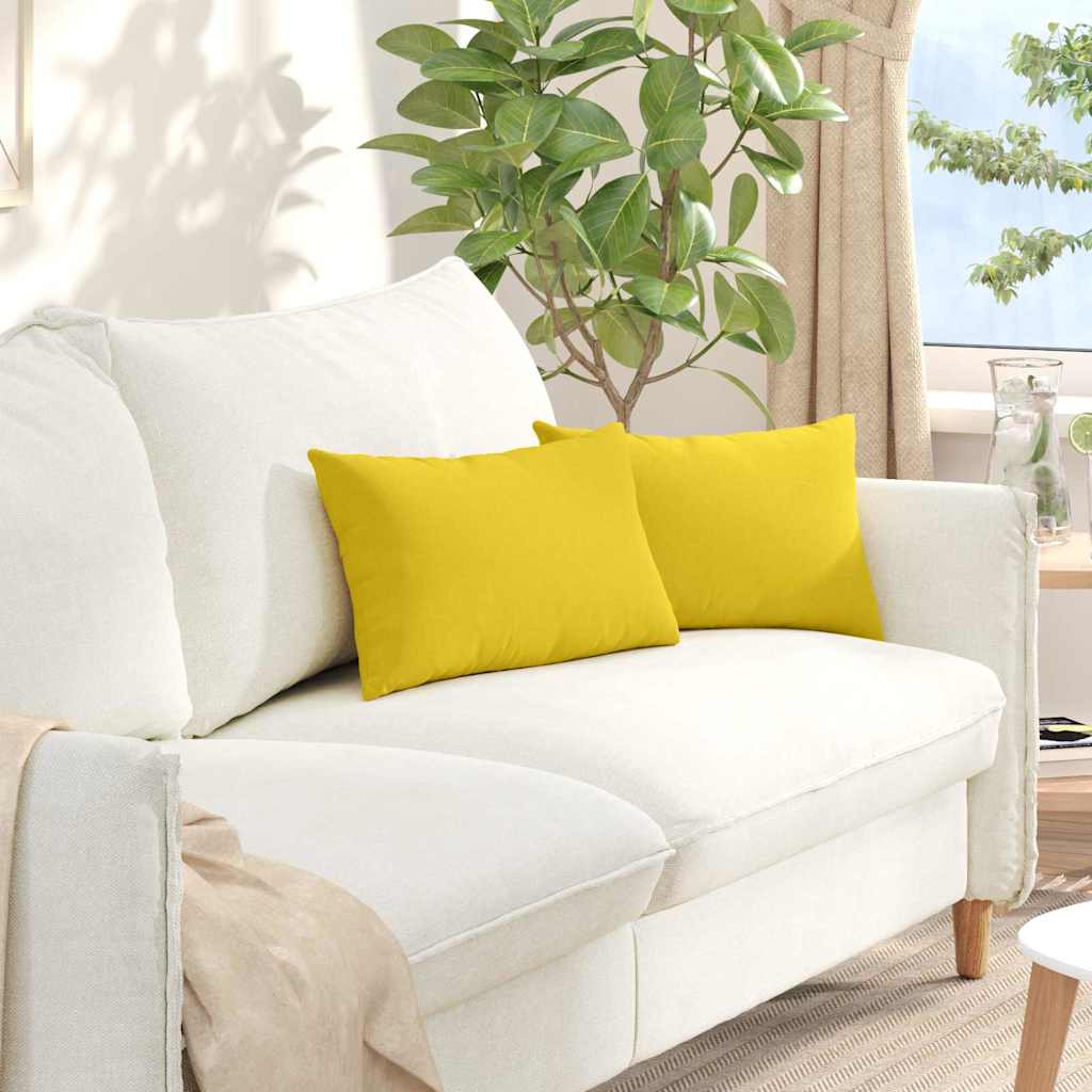 Cuscini da Divano 2 pcs Giallo Chiaro 50 x 30 cm Tessuto