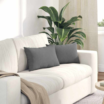 Cuscini da Divano 2 pcs Grigio scuro 50 x 30 cm Tessuto