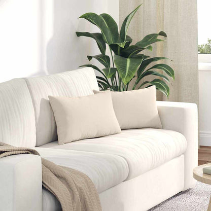 Cuscini da Divano 2 pcs Beige 50 x 30 cm Tessuto