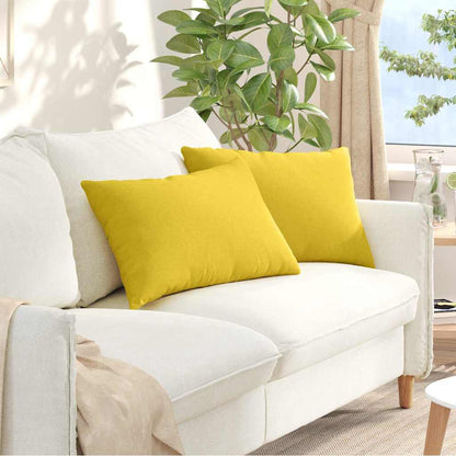 Cuscini da Divano 2 pcs Giallo Chiaro 60 x 40 cm Tessuto