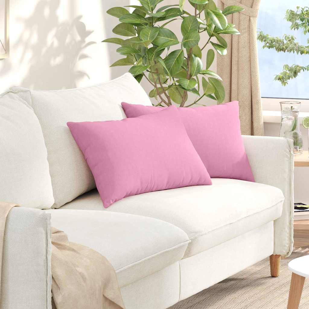 Cuscini da Divano 2 pcs Rosa 60 x 40 cm Tessuto