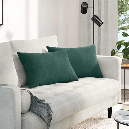 Cuscini da Divano 2 pcs Verde scuro 60 x 40 cm Tessuto in Cords