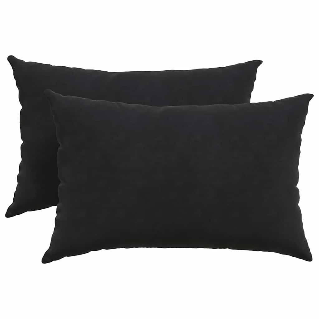 Cuscini da Divano 2 pcs Nero 60 x 40 cm Tessuto in Cords