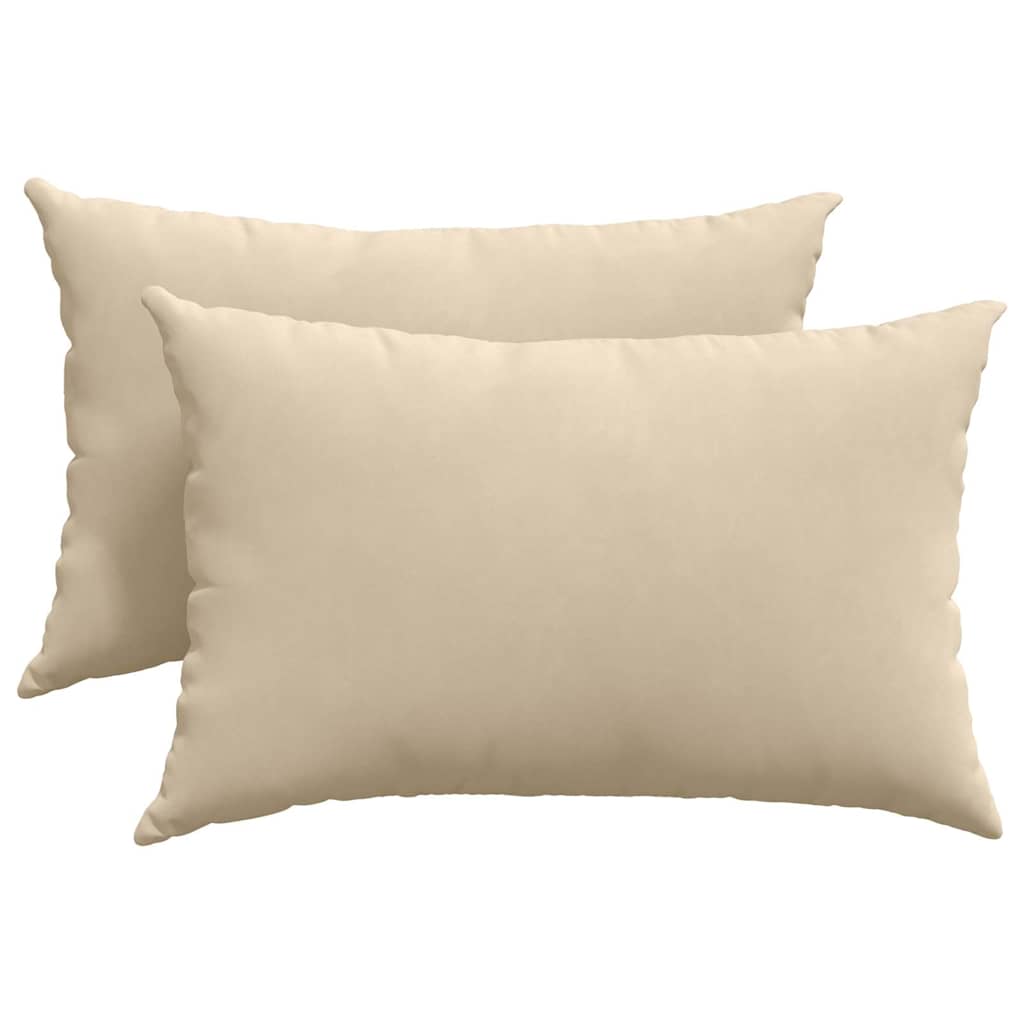 Cuscini da Divano 2 pcs Crema 60 x 40 cm Tessuto