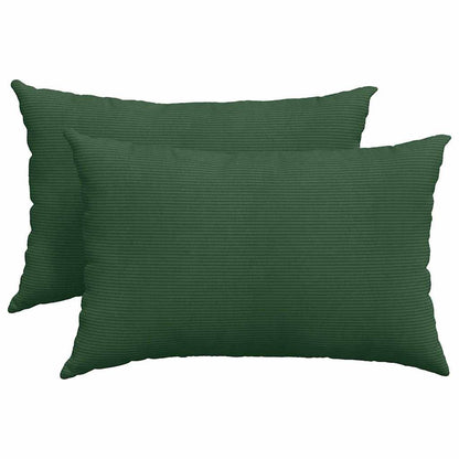 Cuscini da Divano 2 pcs Verde scuro 60 x 40 cm Tessuto in Cords