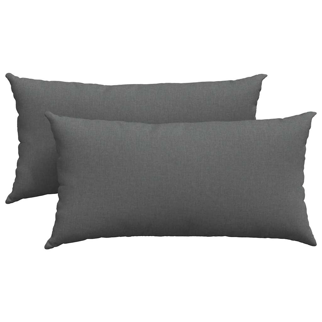 Cuscini da Divano 2 pcs Grigio scuro 80 x 40 cm Tessuto