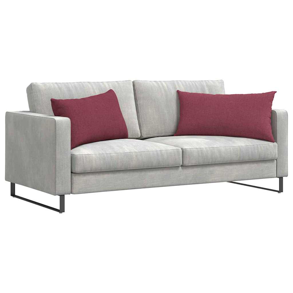 Cuscini da Divano 2 pcs Rosso Vino 80 x 40 cm Tessuto