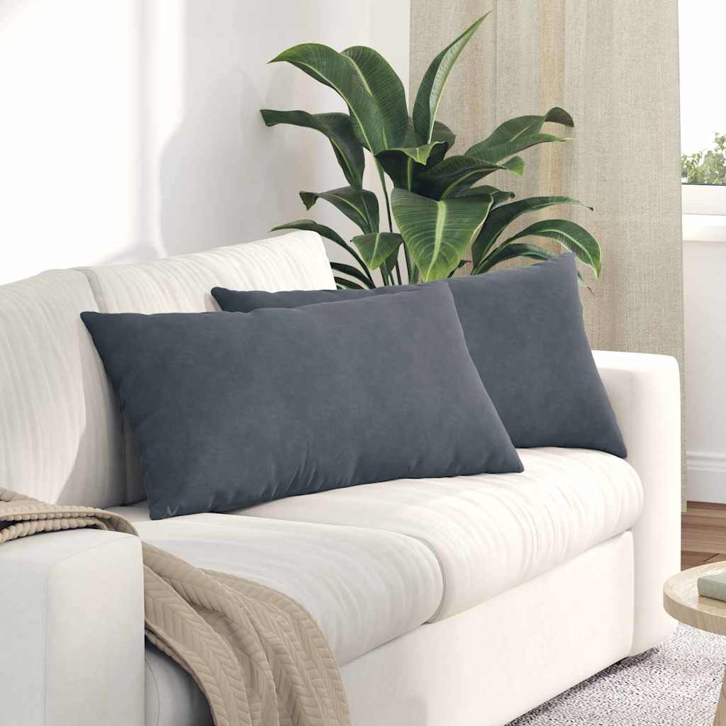 Cuscini da Divano 2 pcs Grigio scuro 80 x 40 cm
