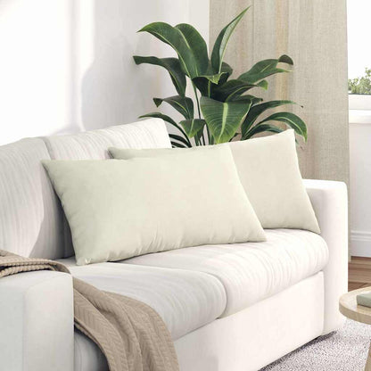 Cuscini da Divano 2 pcs Crema 80 x 40 cm Tessuto in Cords
