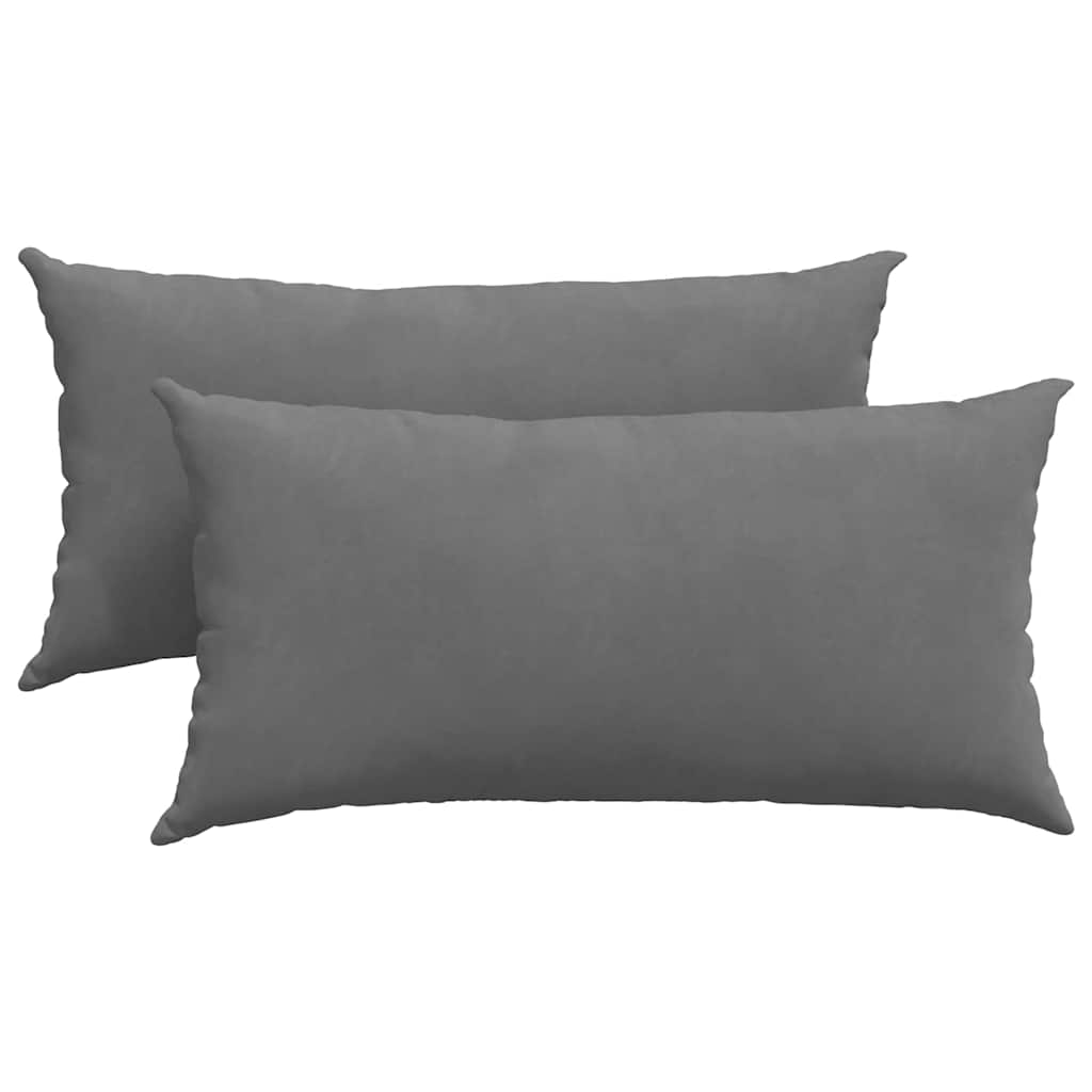 Cuscini da Divano 2 pcs Grigio scuro 80 x 40 cm Tessuto