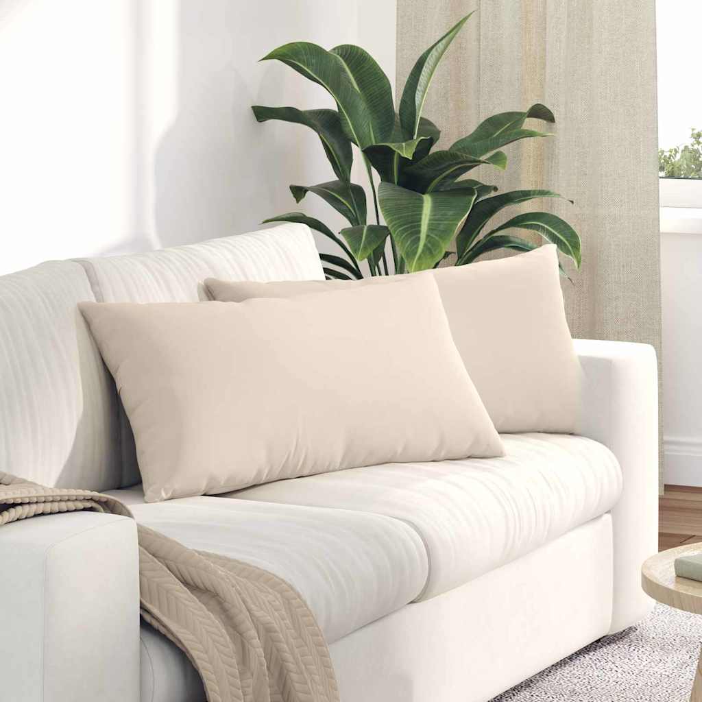 Cuscini da Divano 2 pcs Beige 80 x 40 cm Tessuto