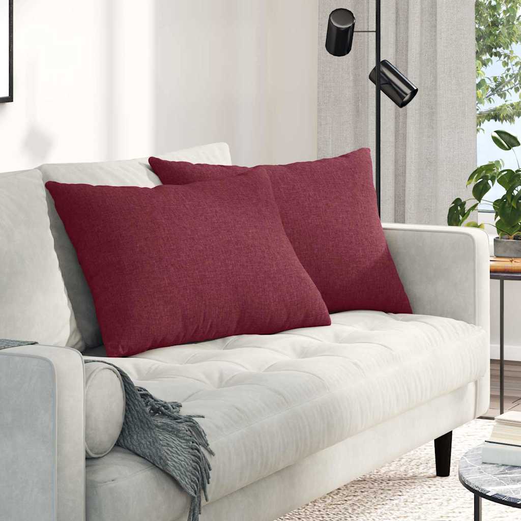Cuscini da Divano 2 pcs Rosso Vino 70 x 50 cm Tessuto