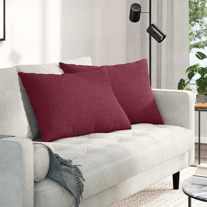 Cuscini da Divano 2 pcs Rosso Vino 70 x 50 cm Tessuto