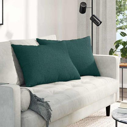 Cuscini da Divano 2 pcs Verde Scuro 70 x 50 cm Tessuto