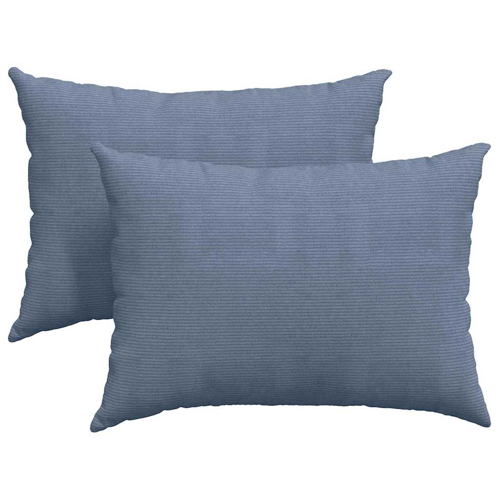 Cuscini da Divano 2 pcs Blu 70 x 50 cm Tessuto in Cords
