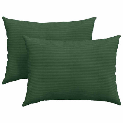 Cuscini da Divano 2 pcs Verde Scuro 70 x 50 cm Tessuto in Cords