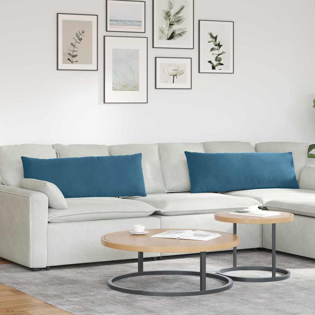 Cuscini da Divano 2 pcs Blu 120 x 40 cm Tessuto in Cords