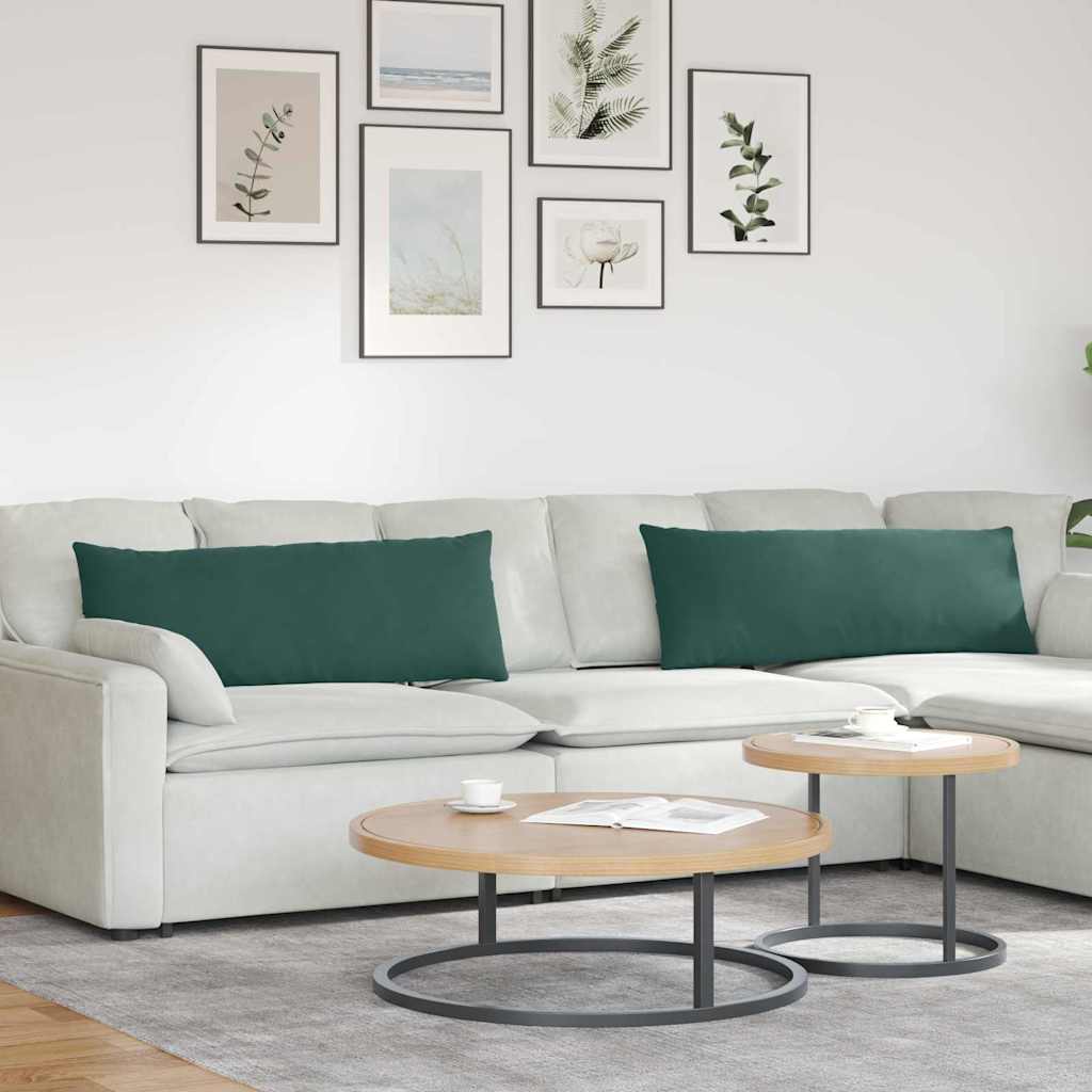 Cuscini da Divano 2 pcs Verde Scuro 120 x 40 cm