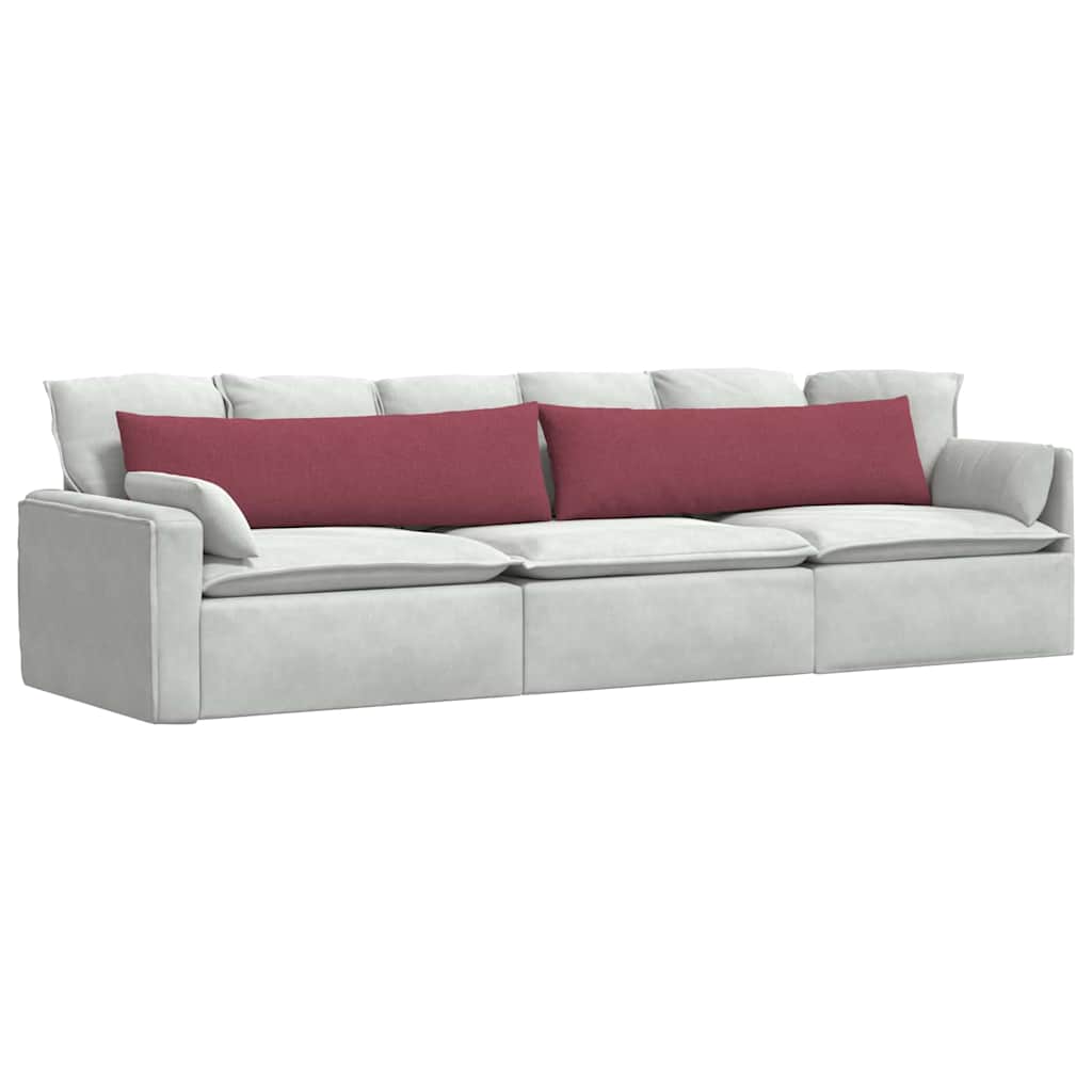 Cuscini da Divano 2 pcs Rosso Vino 145 x 40 cm Tessuto