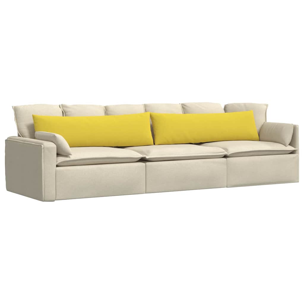 Cuscini da Divano 2 pcs Giallo Chiaro 145 x 40 cm Tessuto
