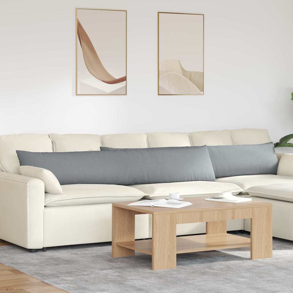 Cuscini da Divano 2 pcs Grigio chiaro 200 x 40 cm Tessuto