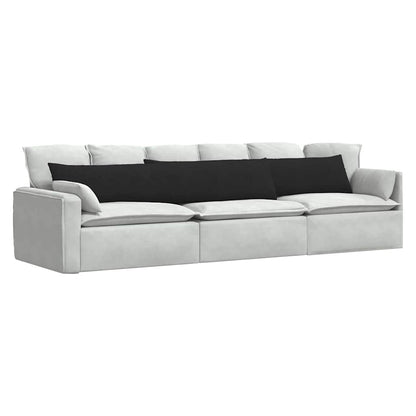 Cuscini da Divano 2 pcs Nero 200 x 40 cm Tessuto