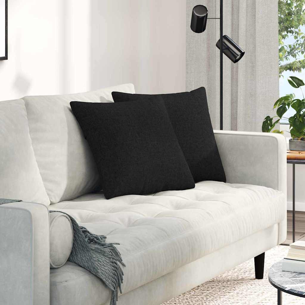 Cuscini da Divano 2 pcs Nero 45 x 45 cm Tessuto