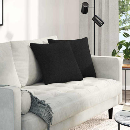 Cuscini da Divano 2 pcs Nero 45 x 45 cm Tessuto