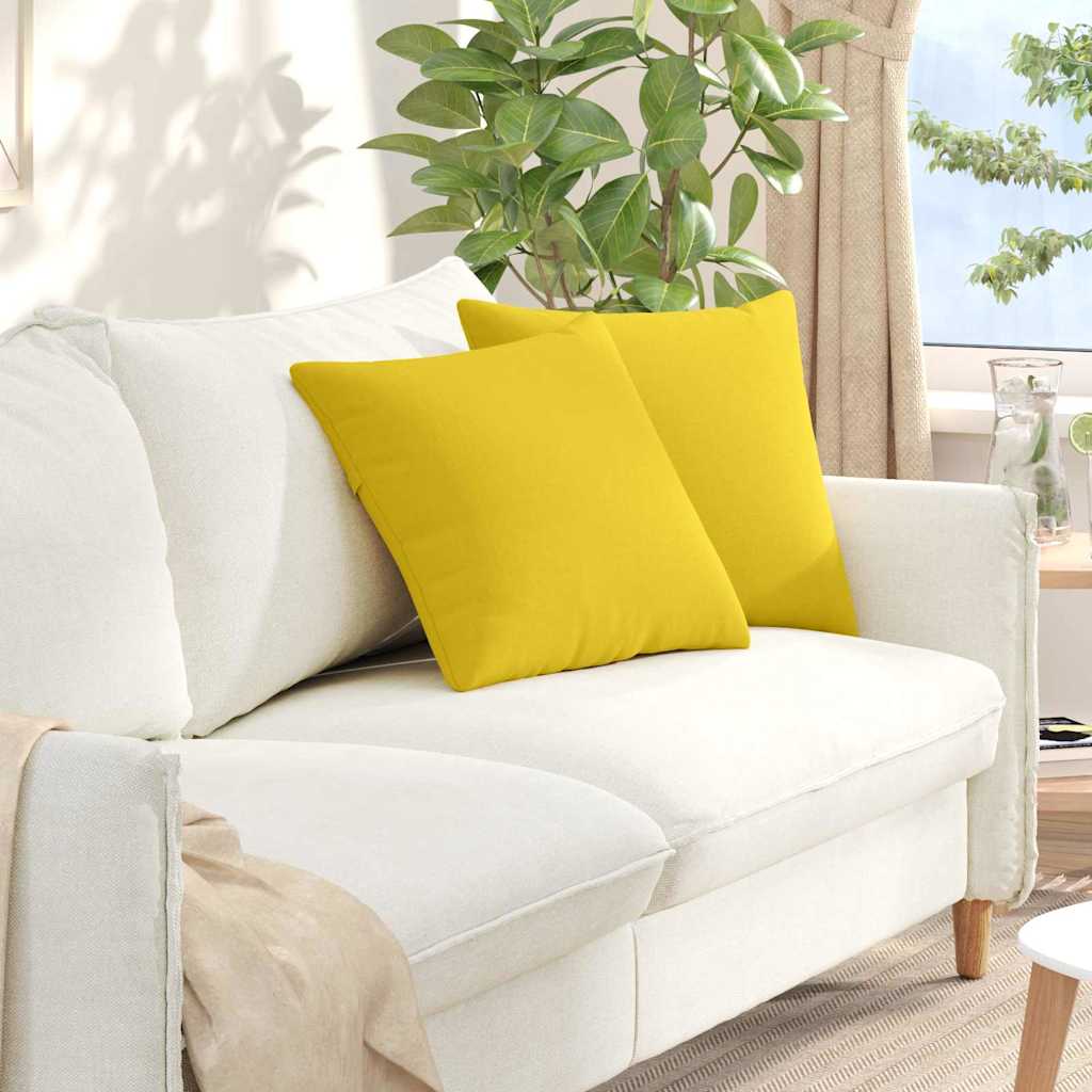 Cuscini da Divano 2 pcs Giallo Chiaro 45 x 45 cm Tessuto