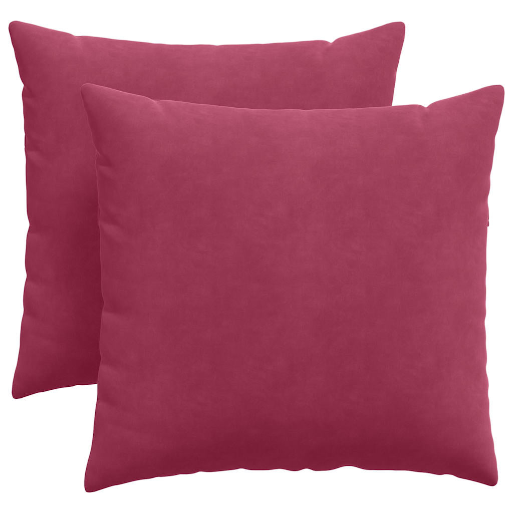 Cuscini da Divano 2 pcs Rosso Vino 45 x 45 cm Tessuto in Cords