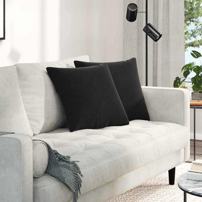 Cuscini da Divano 2 pcs Nero 45 x 45 cm Tessuto in Cords
